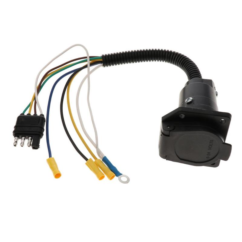 7 Way Trailer Connector Plug Universal 4 to 7 Pin Adapter Trailer Receptacle Car Accessories for Trailer Hitch