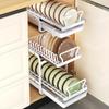 Dish Storage Rack Kitchen Shelves Utensils Organizer Kitchen Accessories Shelf Cutlery Organizer Useful Cabinet Organization