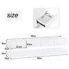 LED TV Lowboard, Wall-Mounted TV Cabinet, Furniture with 2 Cabinets and 4 Large Drawers, LED Lighting Wall Cabinet for up to 55 Inch White 130*33*15cm