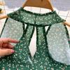 WTEMPO Fashion Green Floral Print Blouse Sleeveless Halter Shirt Lace Up Tops Tee Casual Summer Female Blusas Pullover Vests