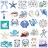 10/30/50pcs The Blue Coast Girl Graffiti Stickers Cartoon Shell Crab Shrimp Decals DIY Scrapbooking Notebook Decoration Sticker
