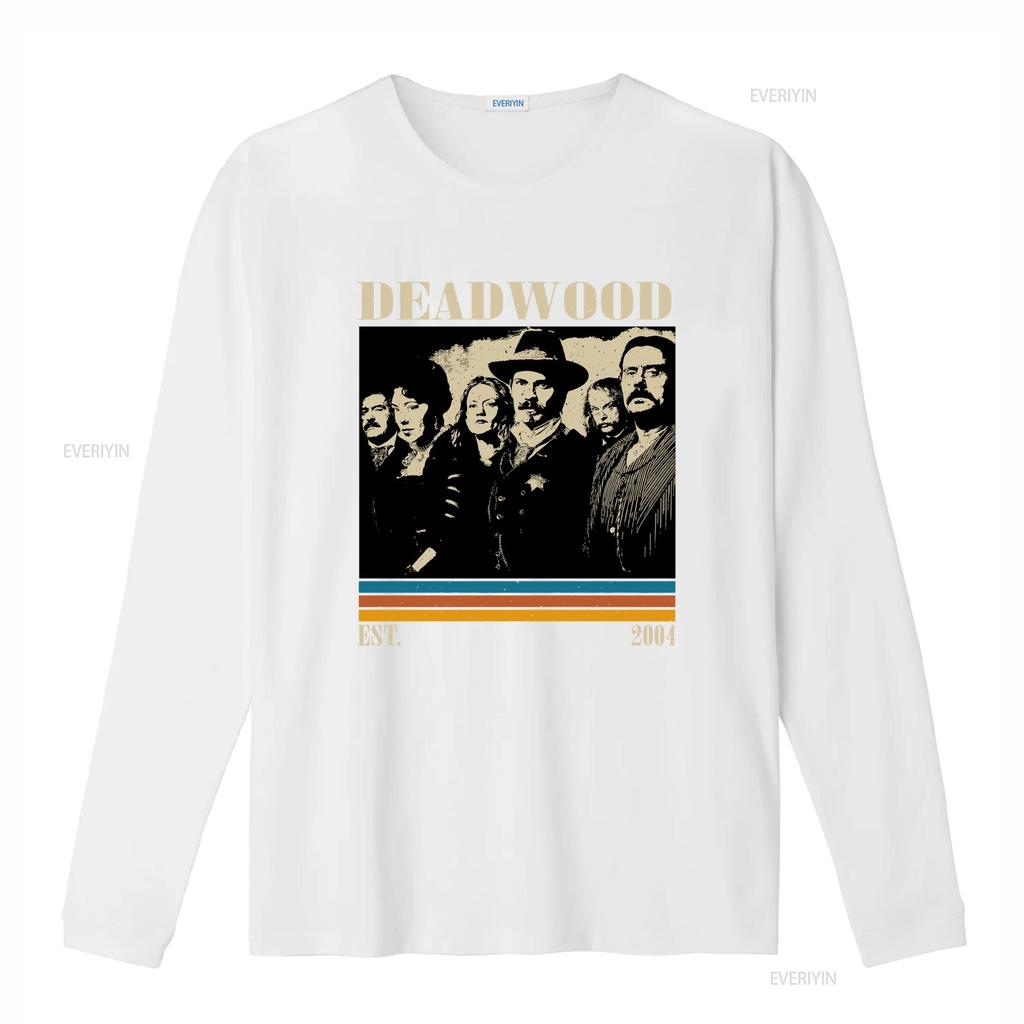 Vintage Retro Deadwood Western TV Show Classic Characters Print Casual T Shirt vintage Washed fashion Unisex