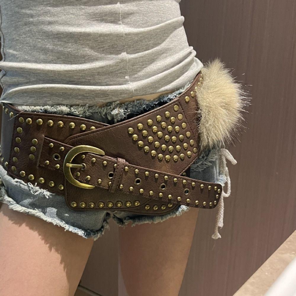 Exaggerated Wide Belts PU Leather Waist Strap Chic Waist Cummerbunds