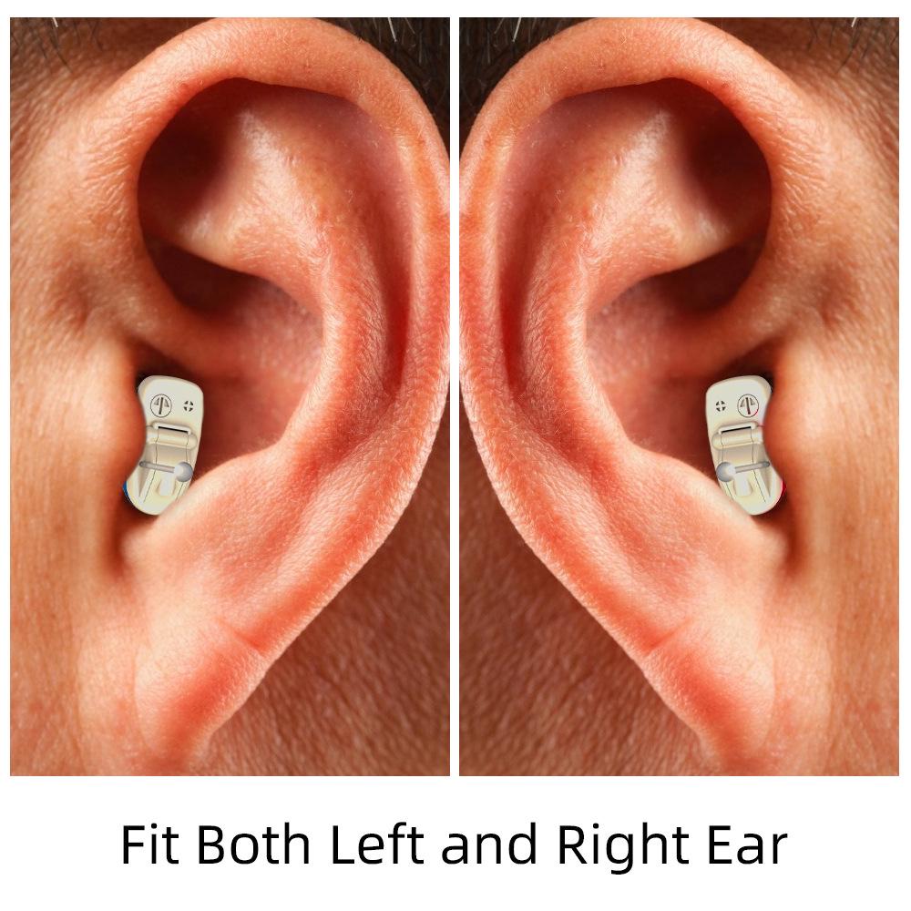 CIC Canal Invisible Hearing Aid: Mini Behind-the-Ear Noise Reduction Earphones for Elderly & Seniors.
