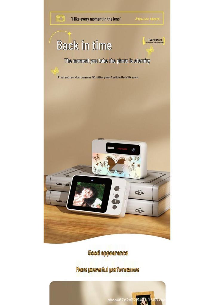 Xiaohongshu Butterfly Digital Camera - Trendy Cartoon Design for Students and Travelers