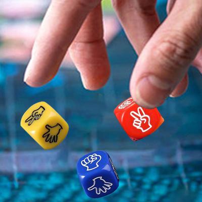 12Pcs 1CM Rock Paper Scissors Dice Finger Guessing Mini Dice Kids Adults Family