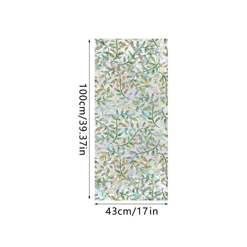 Double-sided Rainbow Design Static Window Privacy Film Colorful Stained Glass Window Film for Privacy Sun Blocking for Windows