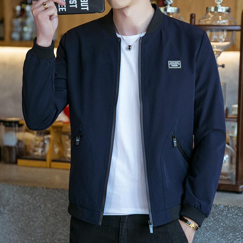 New Spring and Autumn Large Size Men's Casual Jacket Stand-Up Collar Business Dad Wear Fattened and Large Casual Jacket