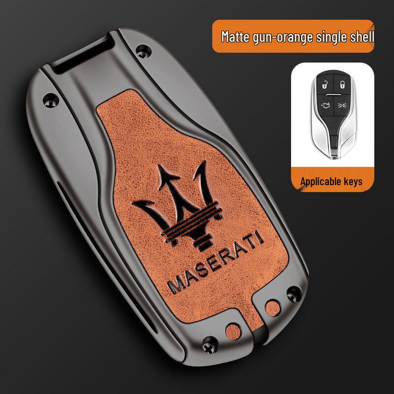 Maserati Quattroporte, Levante, Ghibli Metal Leather Key Case Protective Shell