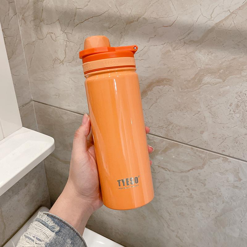 Tyeso Stainless Steel Thermos Water Bottle Portable Sport Vacuum Flask Keeps Cold and Heat Thermal Mug Insulated Car Tumbler Cup