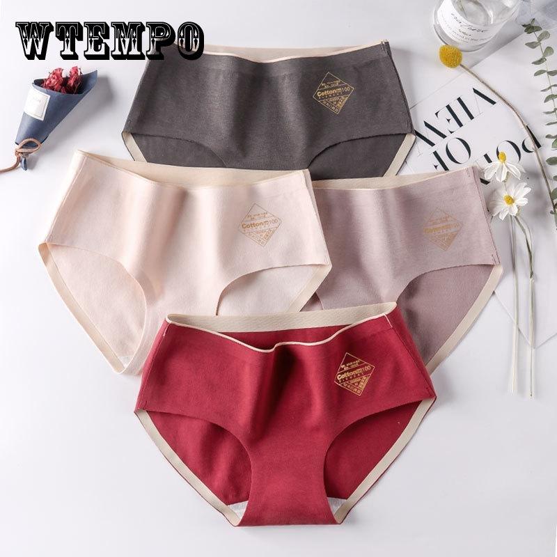 

4 шт./компл. женские хлопковые трусы M-XL, удобные трусы, женские однотонные трусы больших размеров