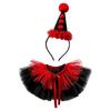 2-teiliges Halloween-Kostüm-Accessoire-Set mit Hut, Haarband und Krawattenkragen für Schulparty und Familienfoto-Nutzung