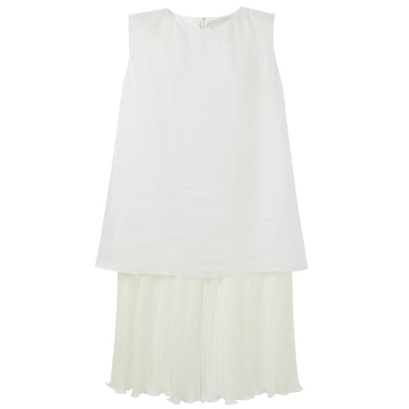 Sancai Autumn Faux Two-Piece Sleeveless Maxi Dress
