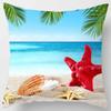 Tropical Beach Scenery Print Pattern Cushion Cover Home Living Room Sofa Decoration Square Polyester Pillow