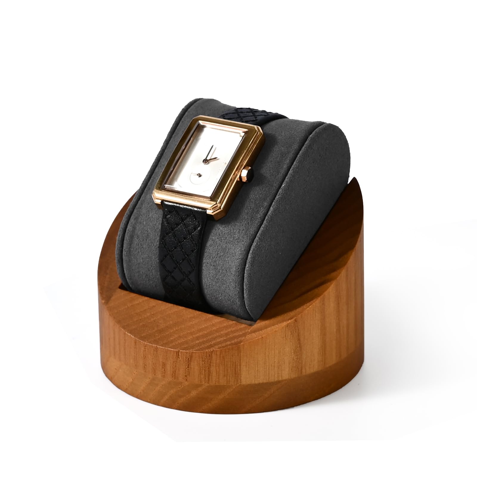 Oirlv Wooden Watch Single Watch Display Compatible with Qualified SM14102 Stand, Stand, High-End, Stylish, Invoices, (Dark Gray)