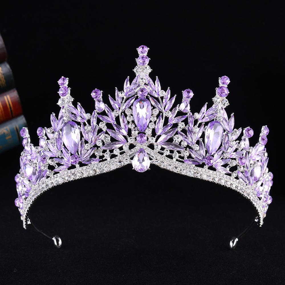 DIEZI Corona Tiara Barocca Vintage con Cristalli AB per Donne Ragazze Matrimonio Festa Elegante Lusso Corona di Strass Acconciatura Gioielli