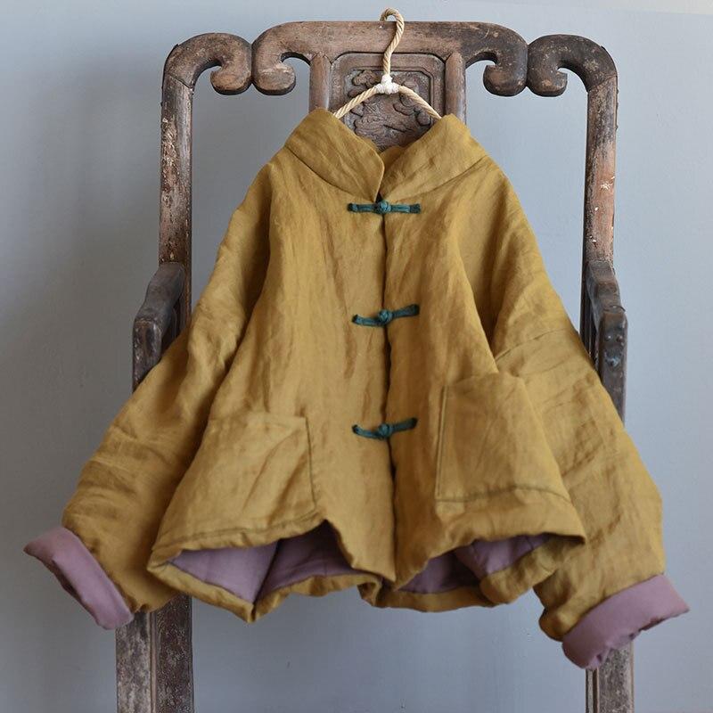 Johnature Patchwork-Parka, Vintage-Mantel, Freizeittaschen, prägnante Damenmäntel