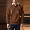 Men Jacquard Hoodie Long Sleeve Pullover Sweatshirt Loose Fit Hooded Casual Sweatshirt for Sportswear Street Gym