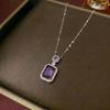 Women's Multi-color Zircon Pendant Necklace - Japanese & Korean Style, Geometric Titanium Steel Clavicle Chain, Light Luxury Fashion.