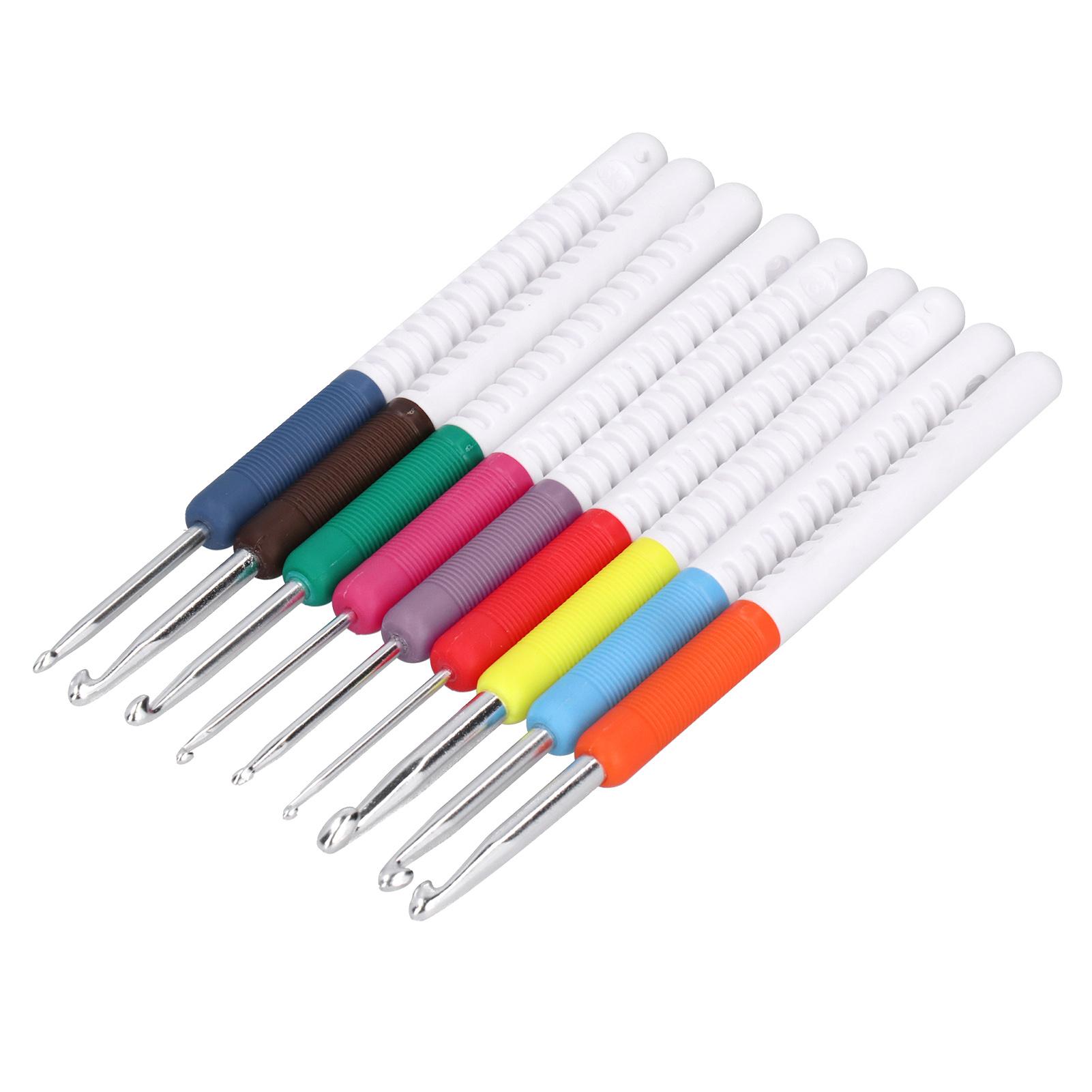 

Набор из 9 крючков ABS 2-цветная пластиковая ручка DIY ручное вязание свитера инструменты для вязания