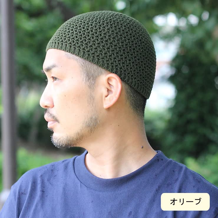 Islamic Watch Summer Made in Soft Knit Knit Hat with Inner Perfect for Respect for the Aged Day and Day Size Wide x 15cm [regnuu] Hat, Japan, Men's