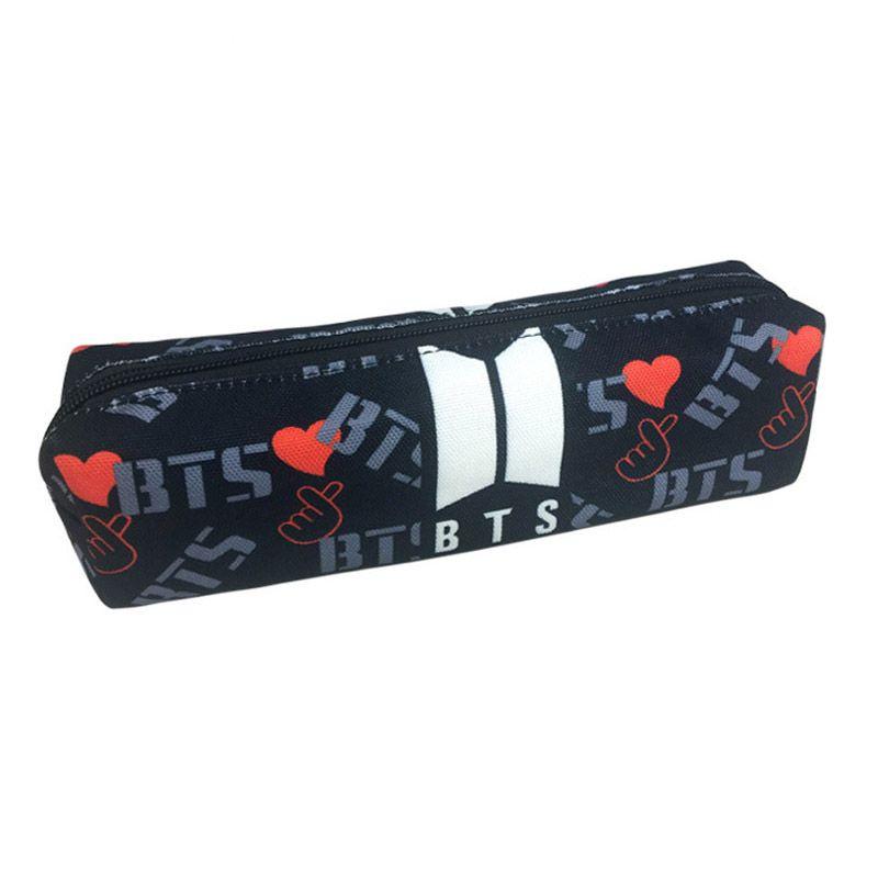 Bts Bt21 Malowanie Płótno Piórnik Portmonetka Saszetka na Makijaż Przenośna Torba na Długopisy