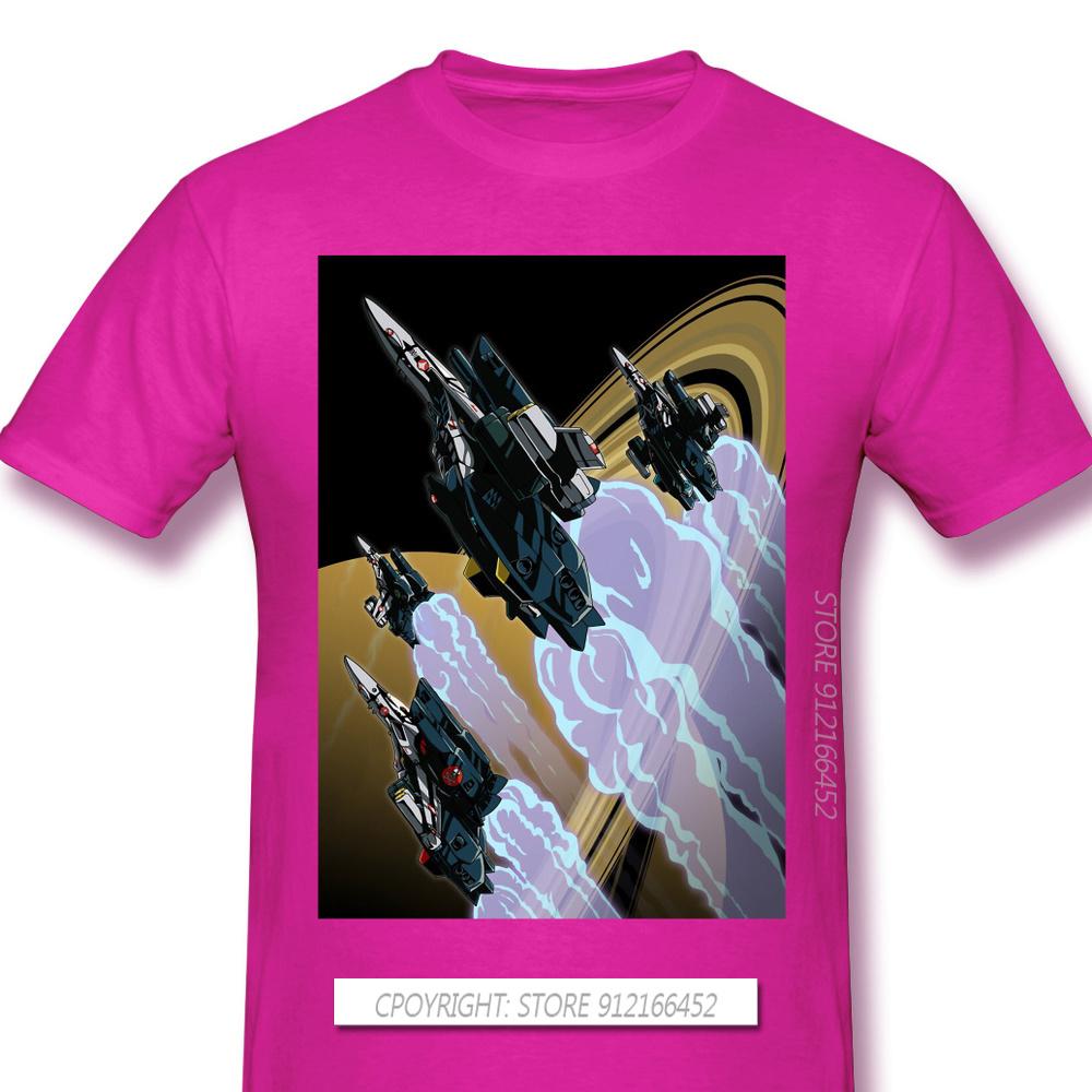 Skull Squadron TShirt Macross UN Spacy Variable Valkyrie Mecha Anime Homme T-Shirts Tee Pure Cotton Oversize Short Sleeve