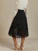 Plus Size Women's Fashion Casual Solid Layered Mesh Skirt