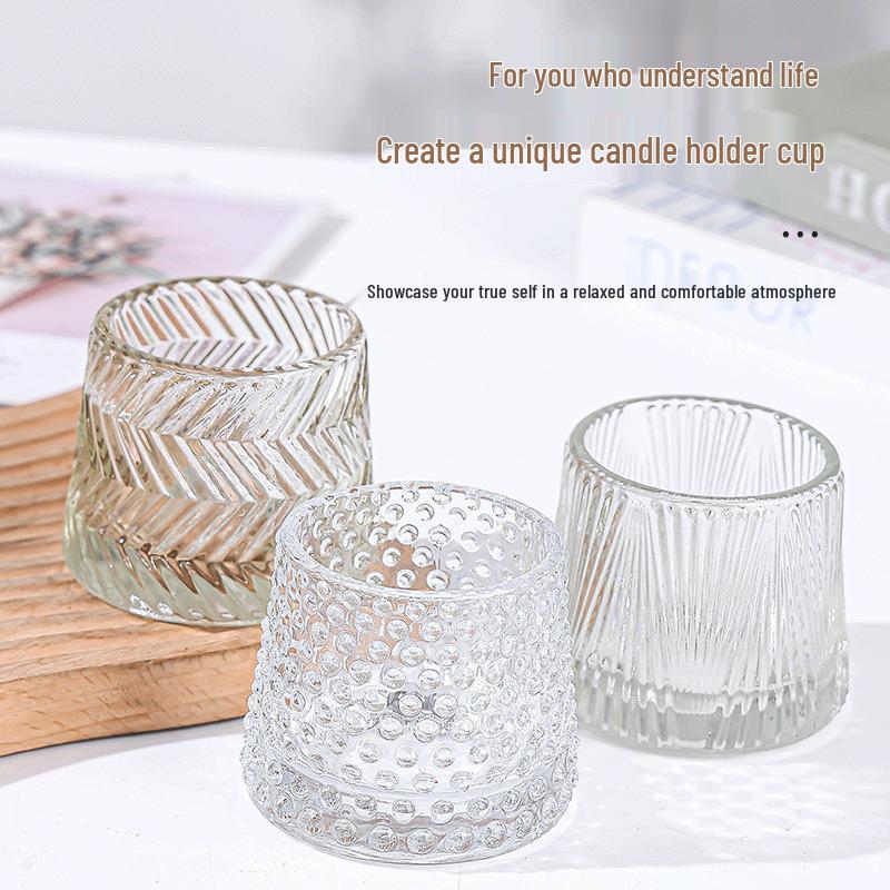 European Style Thickened Transparent Glass Candle Holder Ornament