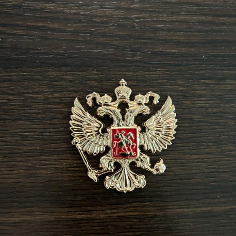 1 stk Mindemærke Emblemer Rusland Dobbelt Hovedet Ørn Nationalt Emblem Metal Broche Diy Jakkesæt Skjorte Krave Dekoration Pins Smykker Håndværk