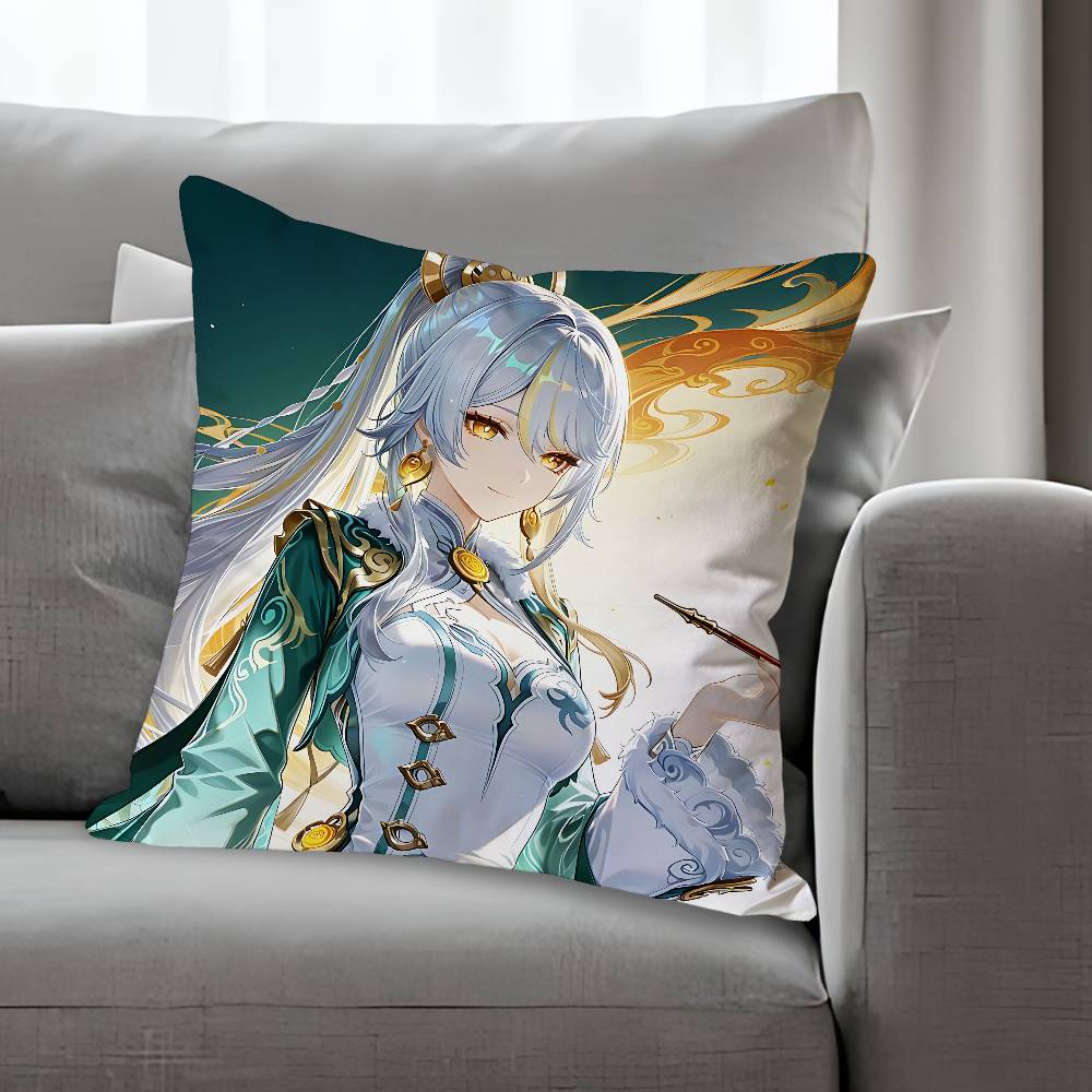 ZZibai GGenshin Impact Pillow Cases for Bedroom Living Room Sofa Home Decor Polyester Cushion Cover with Zipper