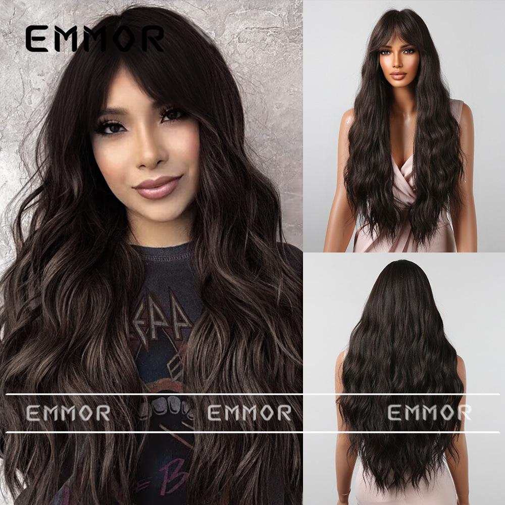 Rose Red Long Cosplay Wig with Bangs - European/American Style, Curly, Realistic, Full Head