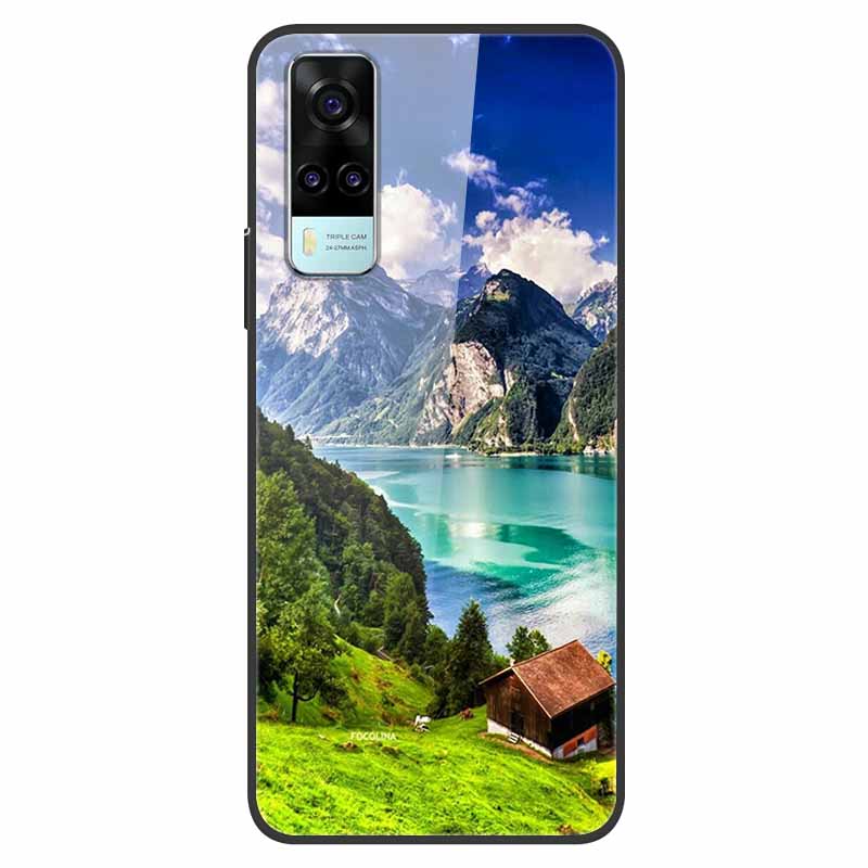 Luxury Cover Case for vivo Y53S 4G Tempered Glass Cover for Vivo Y31 VivoY31 2021 Y51 2020 Phone Case for Vivo V2036 Y53S Coque