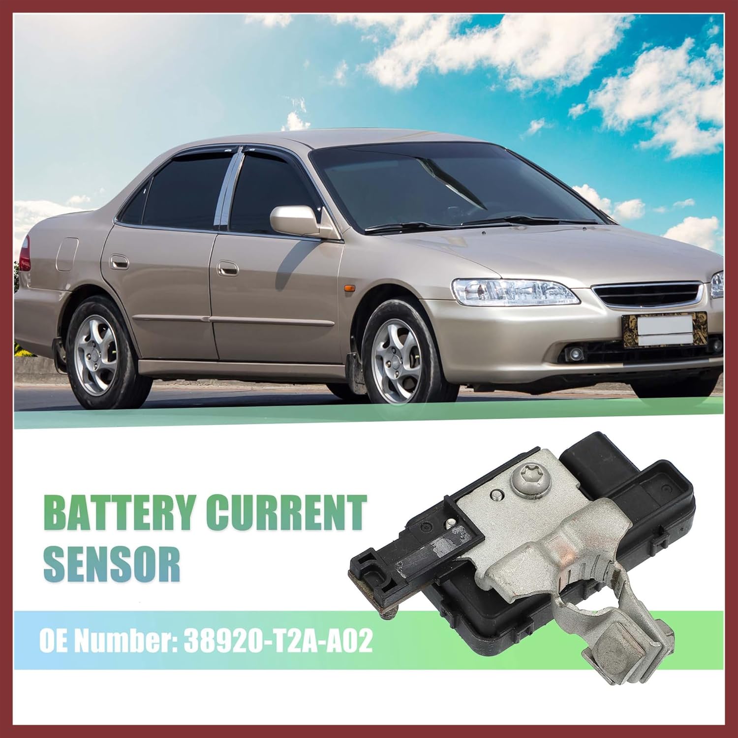Battery Current Sensor Battery Cable Terminal End Sensor Fit for Honda Accord 2013-2017 Replacement Number 38920-T2A-A02 38920-T2A-A03 38920-T2A-A04