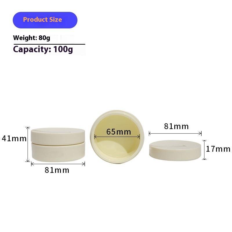 

1Pc 100g Refillable Plastic Makeup Remover Jar with Spoon Empty Cosmetic Container for Face Cream Lotion Travel Pot бежевий