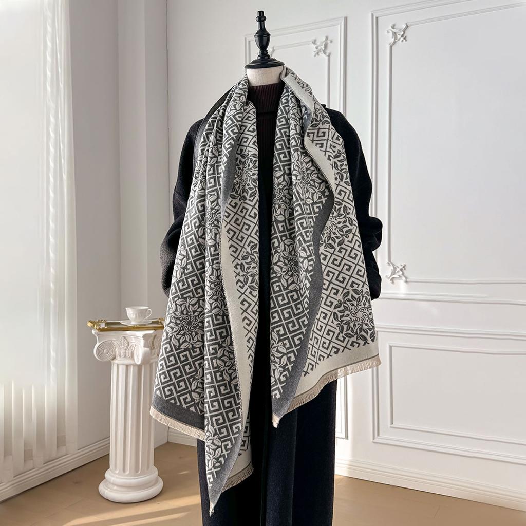 New Brand Warm Cashmere Poncho Shawl Scarf Luxury Print Thick Pashmina Winter Blanket Wraps Bufanda Casual Hijab Stoles Echarpe