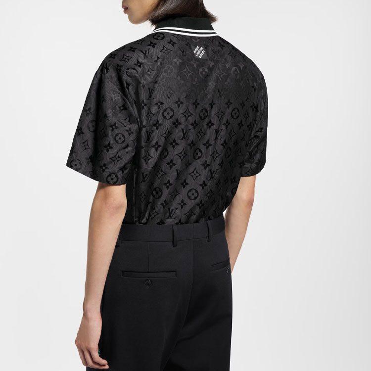 Louis Vuitton Monogram Moire Jacquard Short Sleeved Silk Shirt 1AGTOZ
