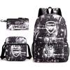 Zaino da Tifoso di Calcio per Bambini e Ragazzi Manchester United Semplice Casual Zaino Giornaliero Borsa a Spalla con Astuccio