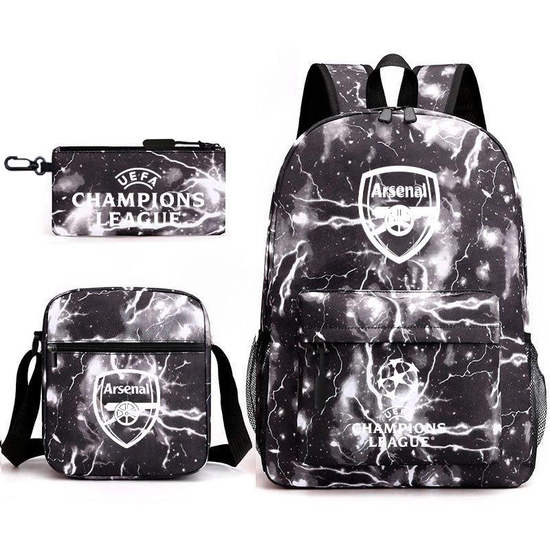 Zaino da Tifoso di Calcio per Bambini e Ragazzi Manchester United Semplice Casual Zaino Giornaliero Borsa a Spalla con Astuccio