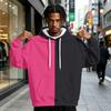 Men's Colorblock Print Pullover Hoodie with and Pocket, Casual Athletic Sweatshirt