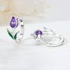S925 Sterling Silver Purple Flower Series Earrings Hoop Earrings Women Jewelry Original Trendy Anniversary Gifts