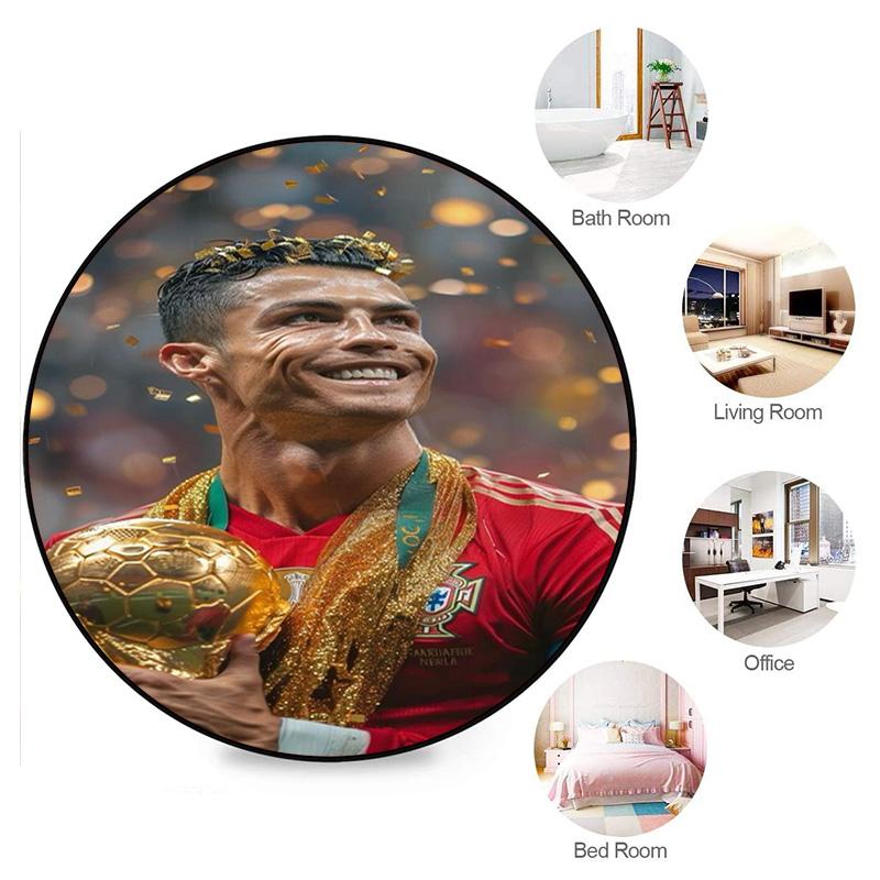 Cristiano Ronaldo Golden Ball Triumph Celebration Carpet Suitable For All Seasons Floor Mats Bathroom Mat Christmas Gifts Art
