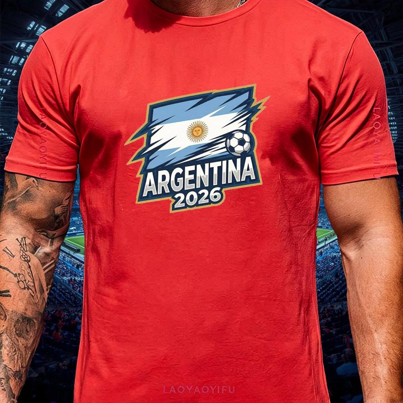 Unisex Unisex Argentina National Team Champion T Shirt High Deunisexd Tear Edge Sun Flag Side Soccer 2026 Graphic Cotton Fan Tshirt