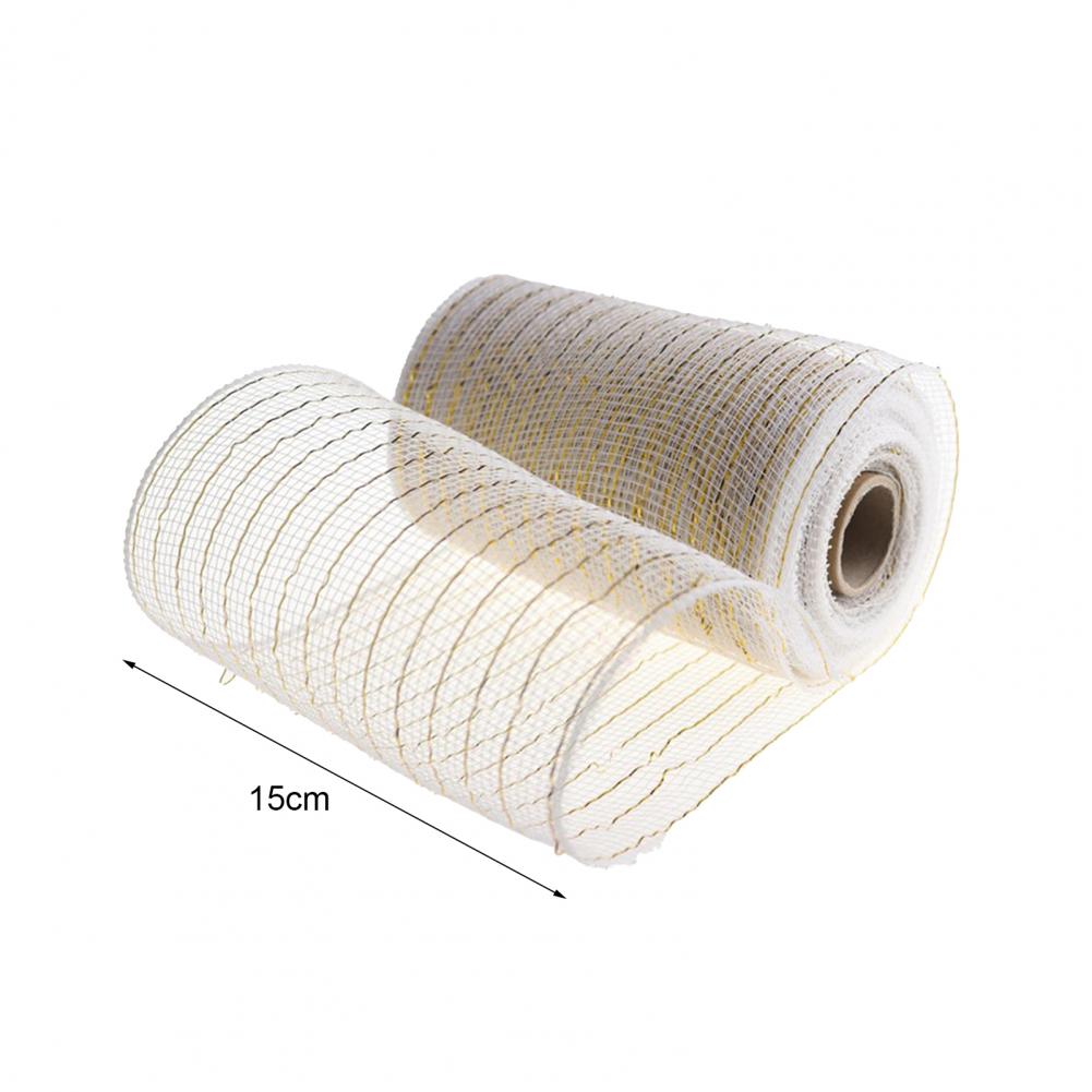 1 Roll 15*910cm Decorative Mesh Eco-friendly High Toughness Net Yarn Christmas Poly Mesh Ribbon Metallic Strips Decor For Home