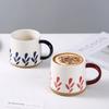 Designový smysl pro niku Hrníček Vysoká hodnota Akvarelový keramický hrnek Kamenina Hrníček pro pár Kancelářský hrnek na kávu Mléčný hrnek