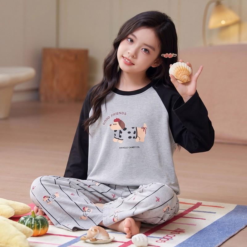 Girls Cotton Pajama Set Long Sleeve Cartoon Princess Sleepwear Ages 8 2026 Kids Home Outfit
