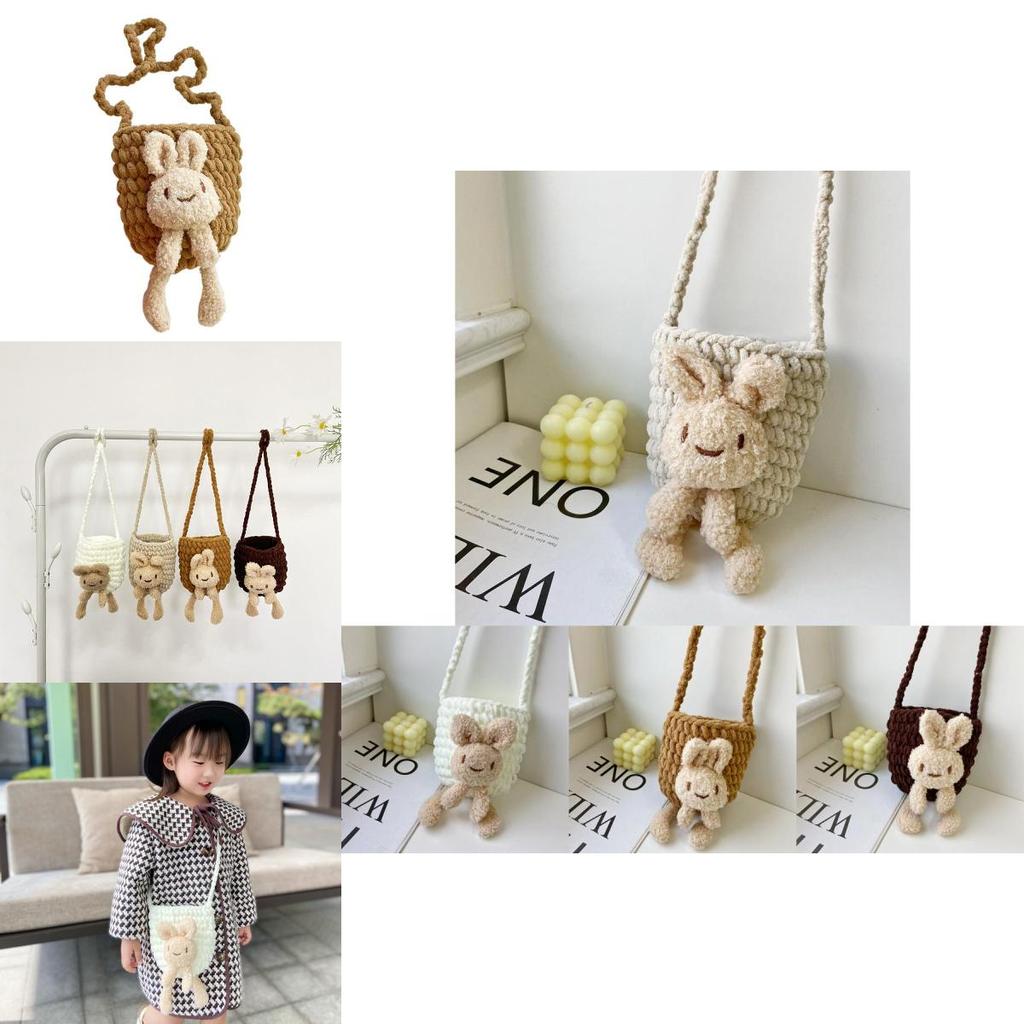 Adorable Korean Style Children's Cute Rabbit Knit Yarn Shoulder Bag For Girls