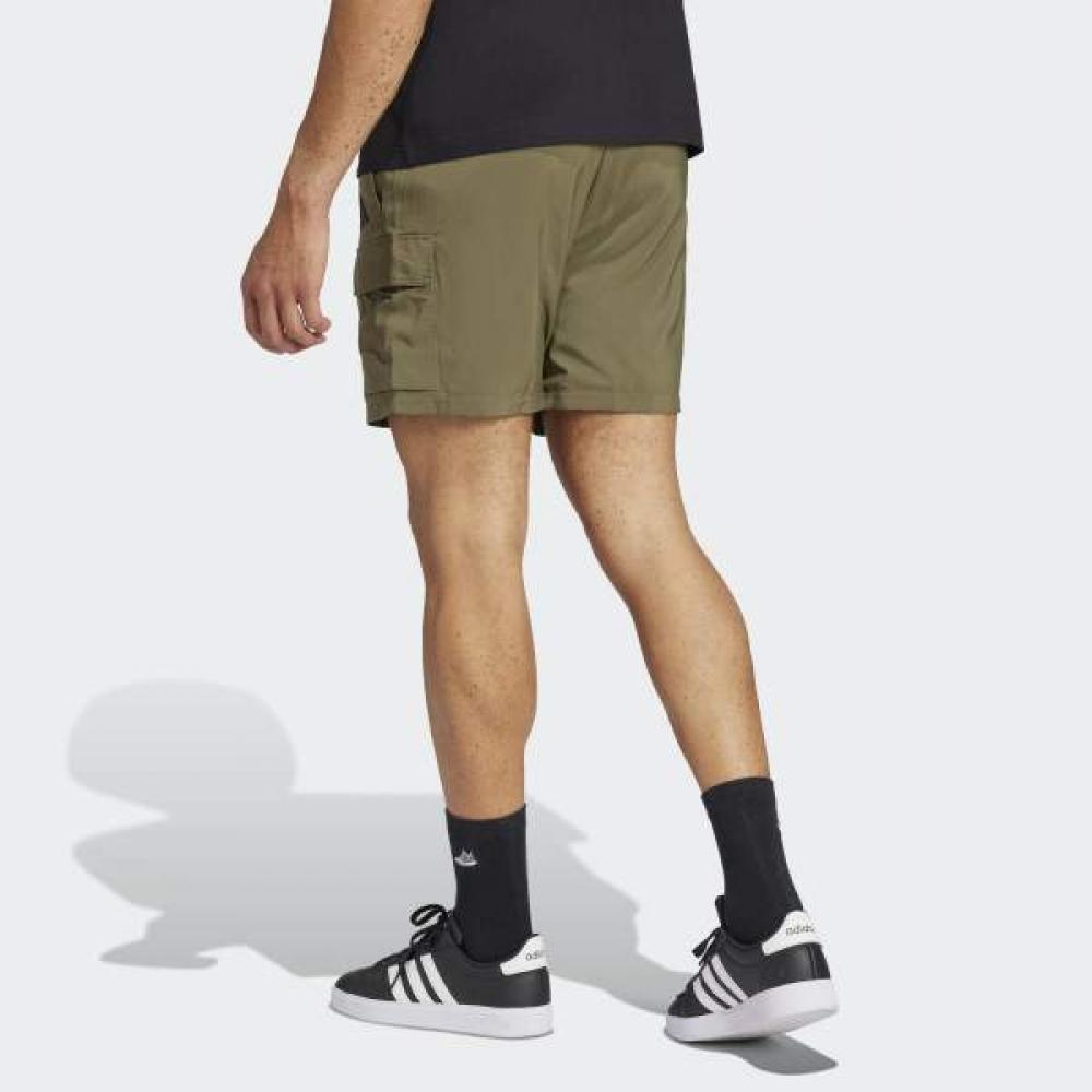 Adidas Unisex Essentials Small Logo Cargo Chelsea Shorts Daily Woven Shorts Khaki