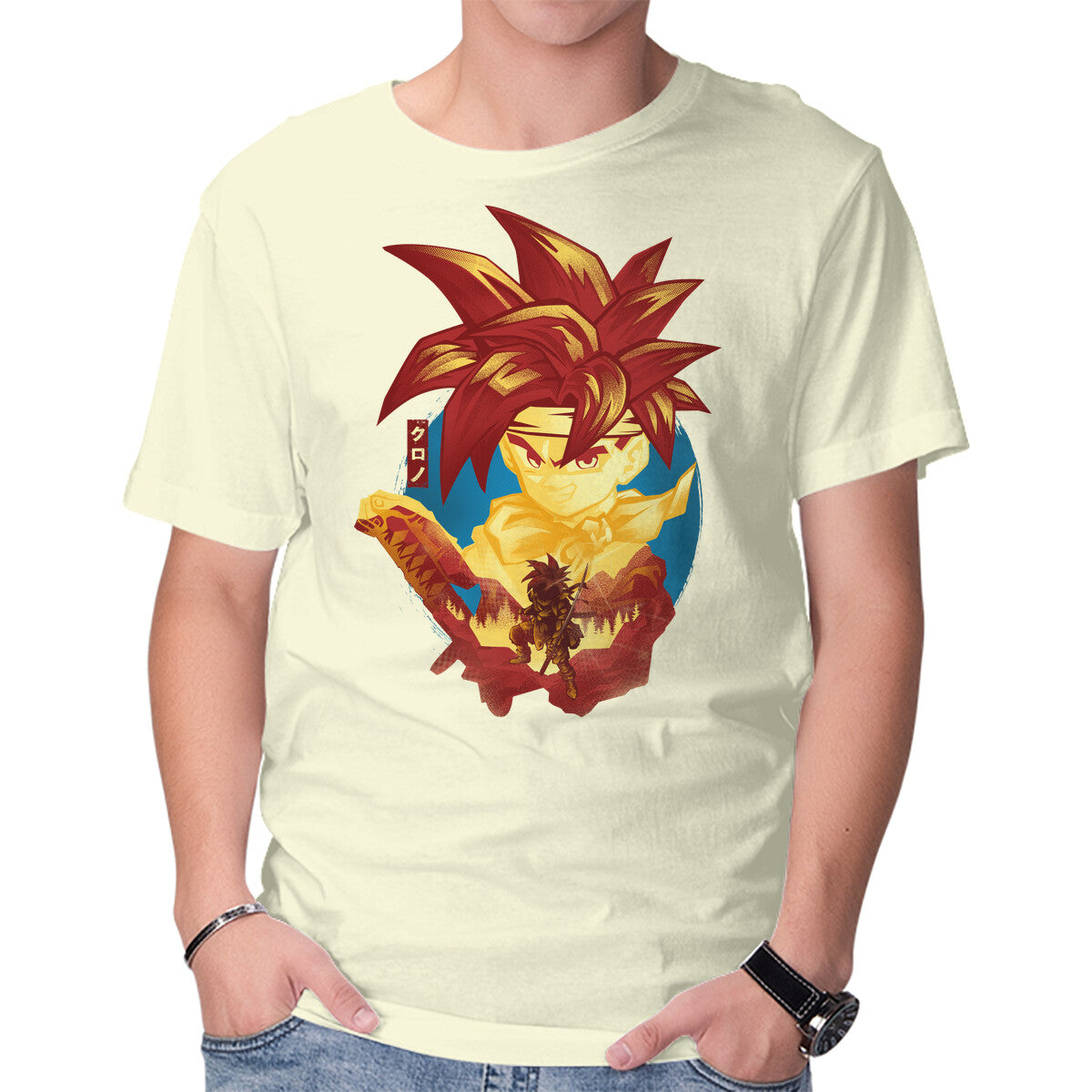 Unisex Crew Neck T-Shirt A Chrono Adventure Graphic Short Sleeve Casual Tee XXXL