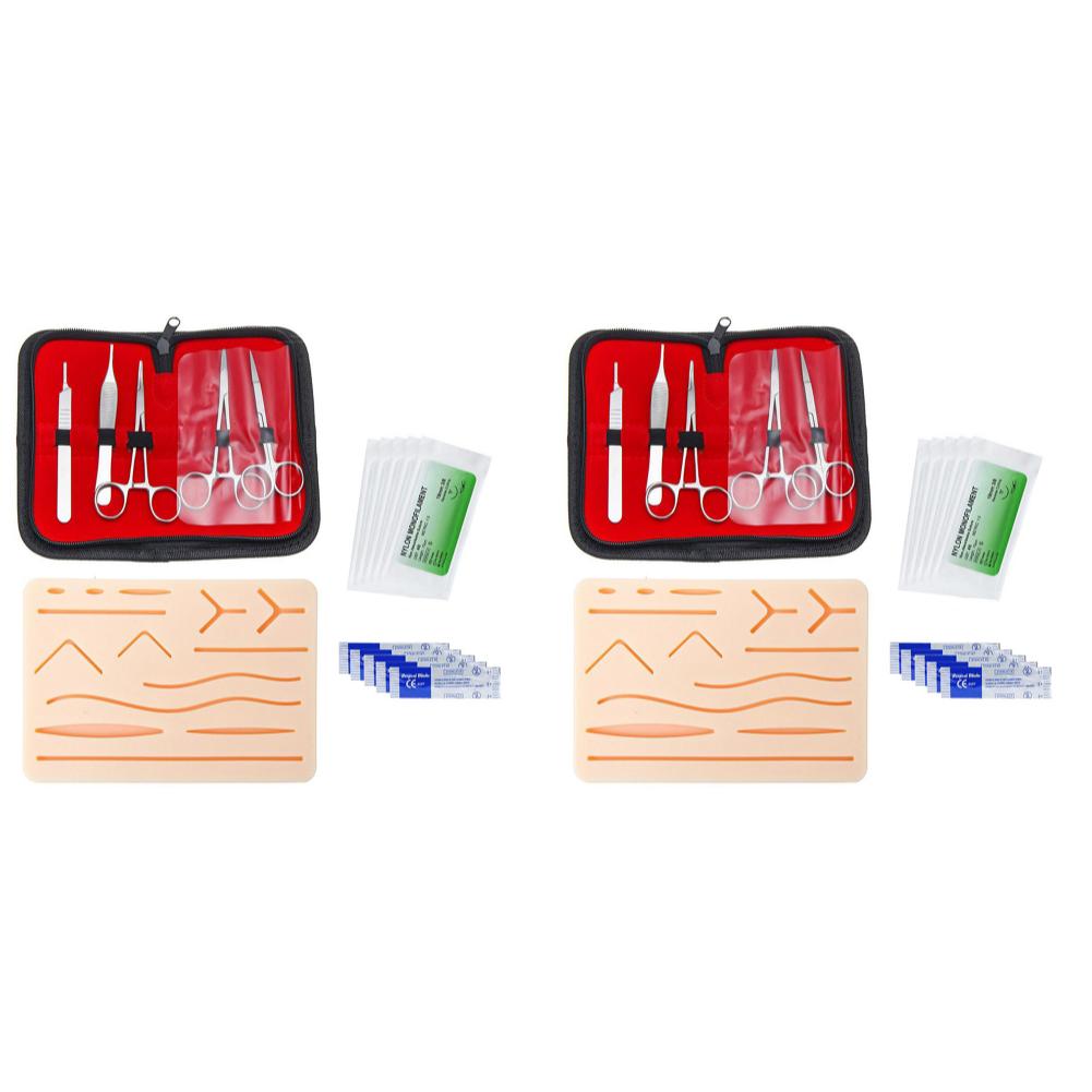 2/1Set Medical Students Suture Practice Kit Surgical Training with Skin Pad Model Tool Set Educational Teaching Equipment